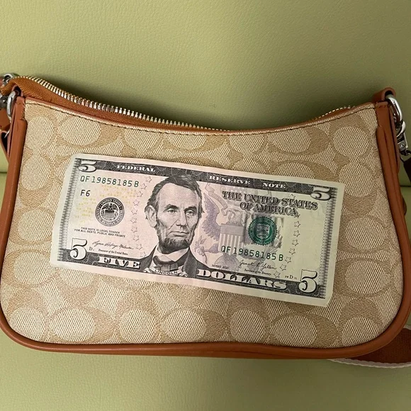 Coach Beige and Pink Cherry Pattern Bag - Picture 5 of 6